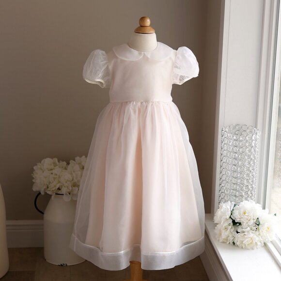 Strasburg Dress Blush Pink Size 5/6 White Organza Flower Girl Special Occasion